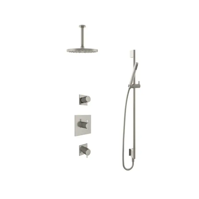 Voordeelprijs IBS 2 stopkranen 15cm plafondbuis 25cm hoofddouche glijstang IBS2GN247