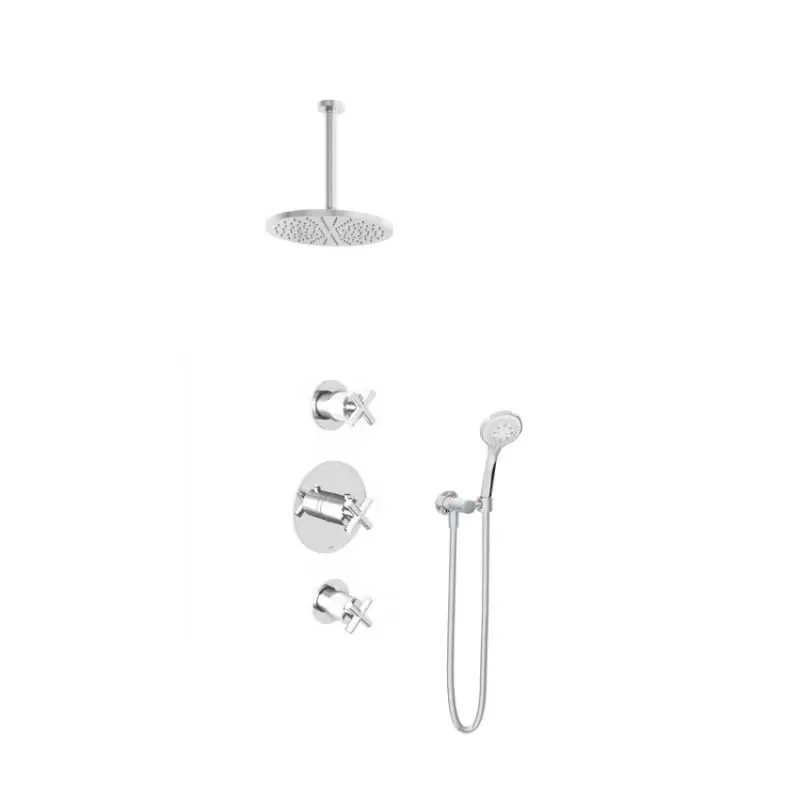 Korting IBS 2 stopkranen 3s. handdouche 30cm plafondbuis 25cm hoofddouche IBS3CR134