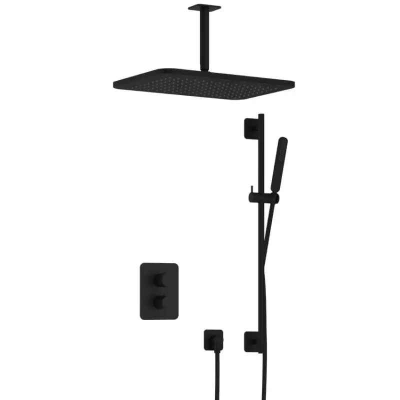 Merkproduct Complete thermostatische douche InBouwSet Gal met 2-weg stop-omstel met plafondbuis, GL106 en Glijstang IBS40ABL257
