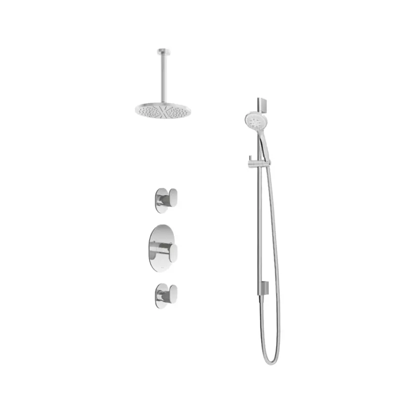 Populair IBS 2 stopkranen 3s. handdouche 30cm plafondbuis glijstang IBS5CR137