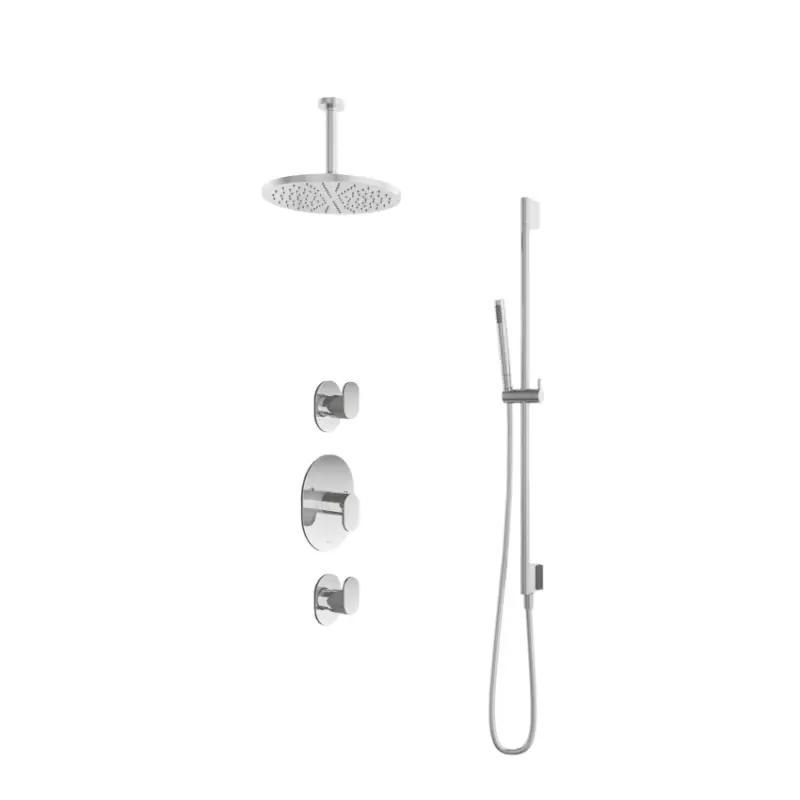 Aanbieding IBS 2 stopkranen 15cm plafondbuis 30cm hoofddouche glijstang IBS5CR257