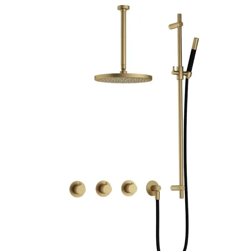 Populair IBS CB7067 BB met 2 stopkranen, Plafondbuis 30 cm, M106 en Glijstang IBS70BB357