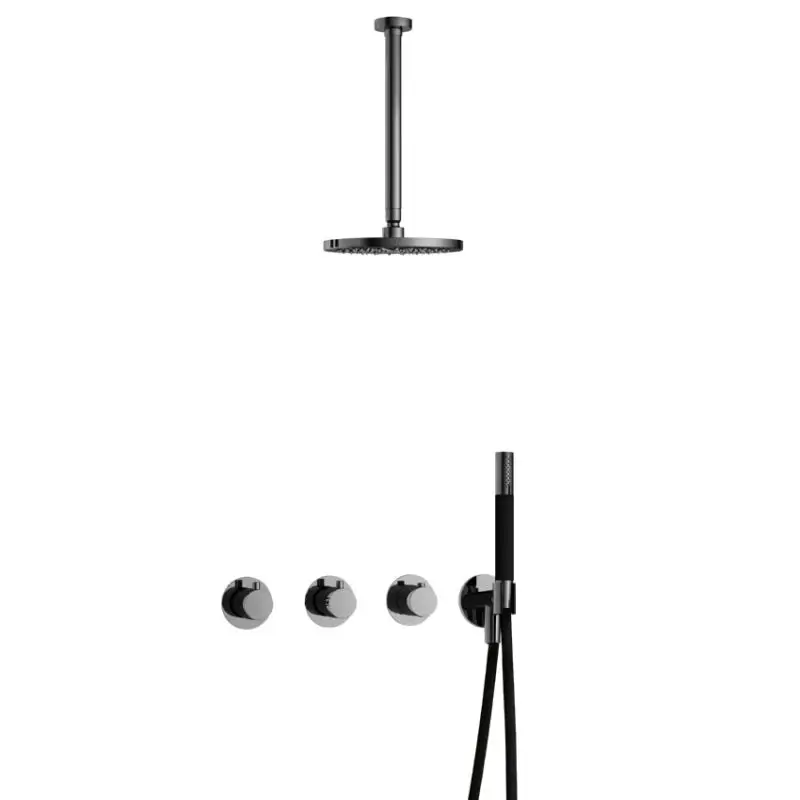 Weekendaanbieding IBS CB7067 BK met 2 stopkranen, Plafondbuis 30 cm IBS70BK3