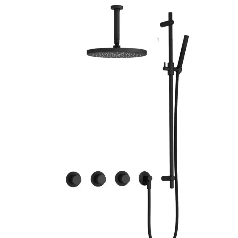 Voordeelprijs IBS CB7067 BL met 2 stopkranen, Plafondbuis 15 cm, M106 en Glijstang IBS70BL257