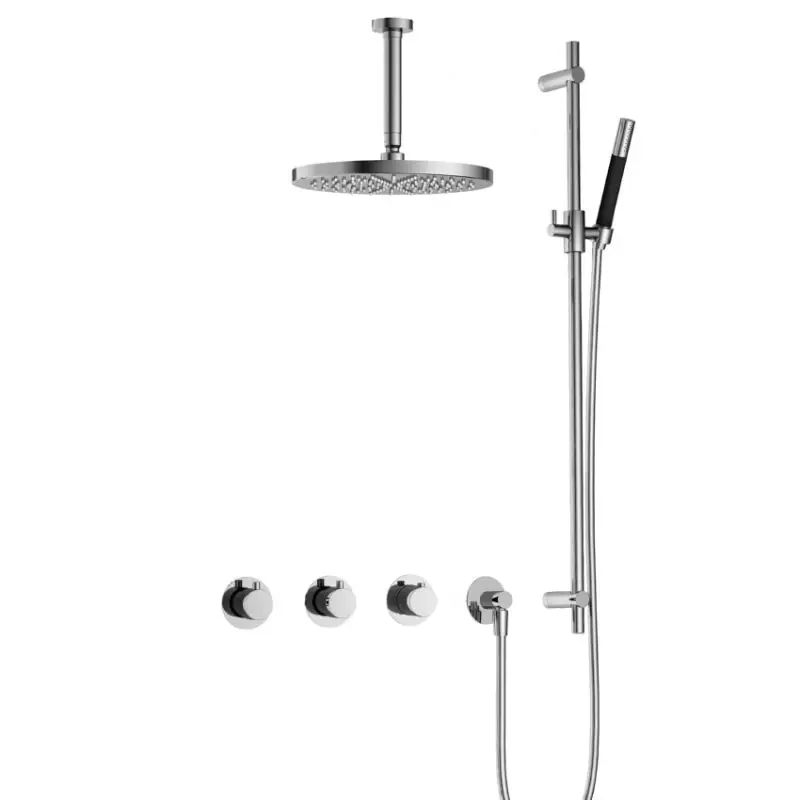 Nu Kopen IBS CB7067 CR met 2 stopkranen, Plafondbuis 15 cm, M106 en Glijstang IBS70CR257