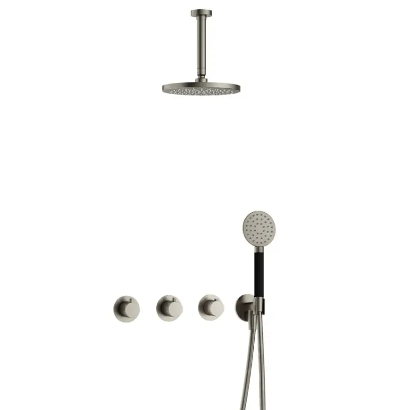 Shop Nu IBS CB7067 GN met 2 stopkranen met Ronde handdouche en Plafondbuis 15 cm IBS70GN12