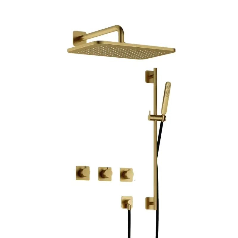 Voordeelprijs Complete thermostatische douche InBouwSet Gal met 2 stopkranen met GL106 en Glijstang BBP PVD IBSGL70BBP57
