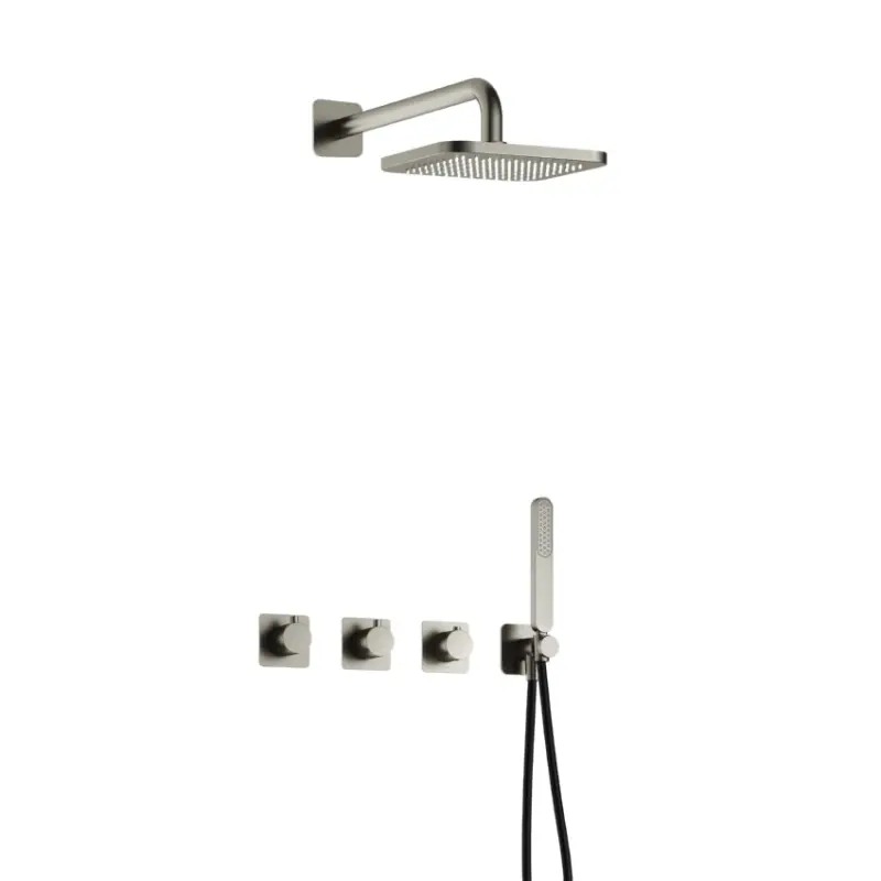 Snelle Levering Complete thermostatische douche InBouwSet Gal met 2 stopkranen GNP PVD IBSGL70GNP