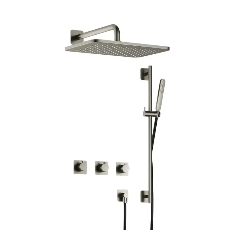 Seizoensaanbieding Complete thermostatische douche InBouwSet Gal met 2 stopkranen met GL106 en Glijstang GNP PVD IBSGL70GNP57