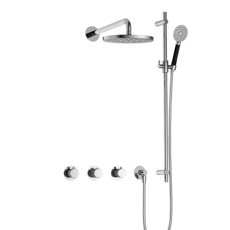 Laatste Versie IBS CX7067 CR met 2 stopkranen met Ronde handdouche en Glijstang IBSX70CR17