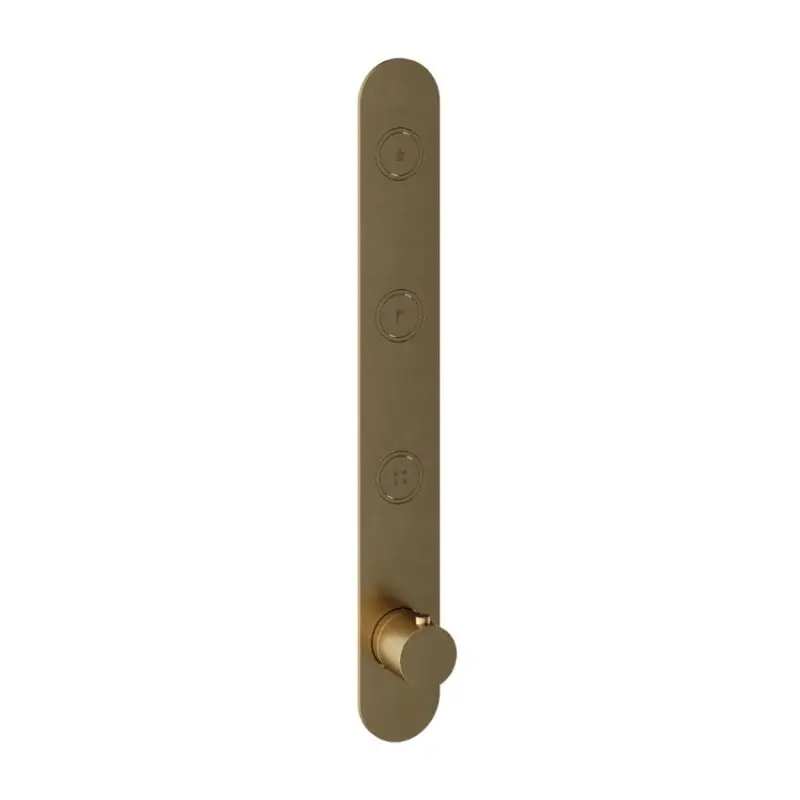 Afbouwdeel – Inbouwthermostaat met 3 pushbuttons verticale plaatsing BB – Living Colours vormen een Poetsbaar patina Express Levering