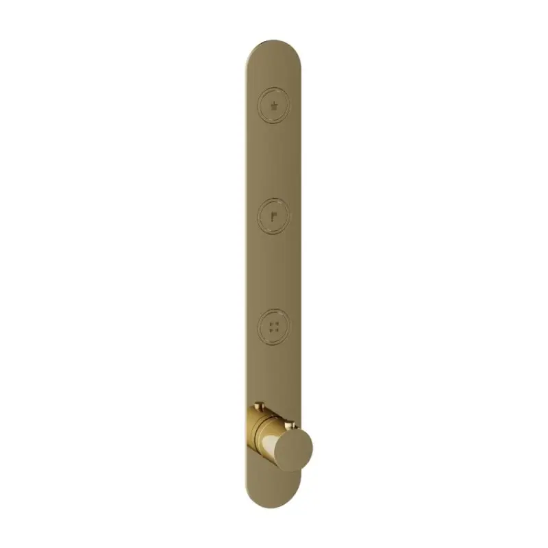 Afbouwdeel – Inbouwthermostaat met 3 pushbuttons verticale plaatsing NB – Living Colours vormen een Poetsbaar patina Weekendaanbieding