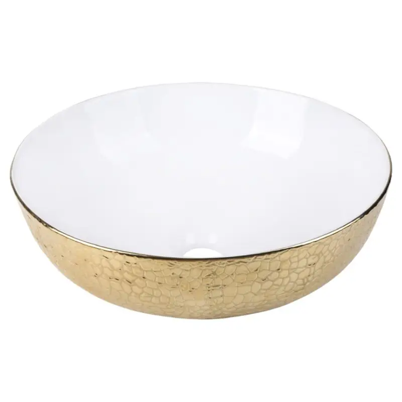 Nieuw Dif Snake Waskom D40 Keramiek Goud/Wit