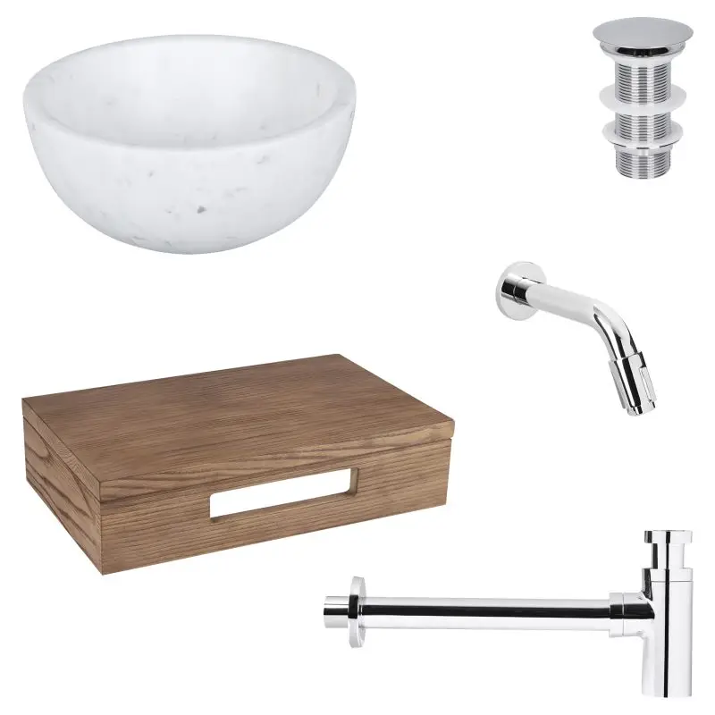 Betaalbaar Dif Ruz Marmer 15Cm Muurk Wtp Bru Chroom