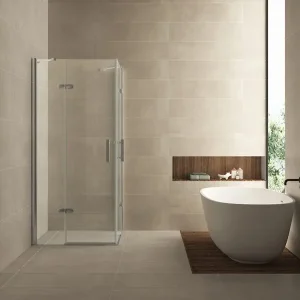 Tijdelijk Beschikbaar Double hoekintap cabine met 2 draaideuren 90 x 90 x 200 nano helder glas/chroom