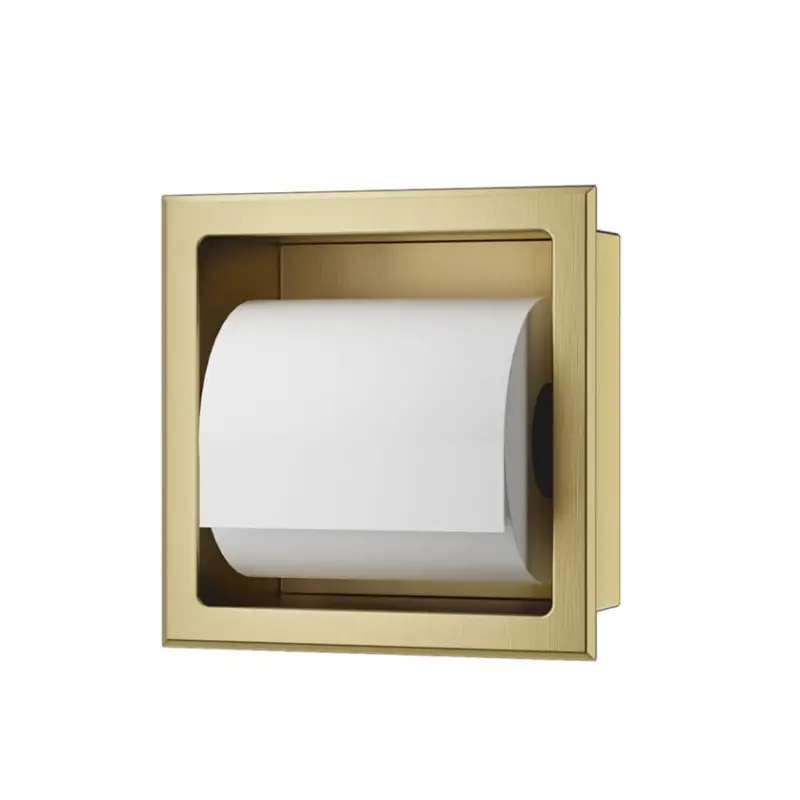 Rocko toiletrolhouder zonder klep inbouw geborsteld messing Aanbieding