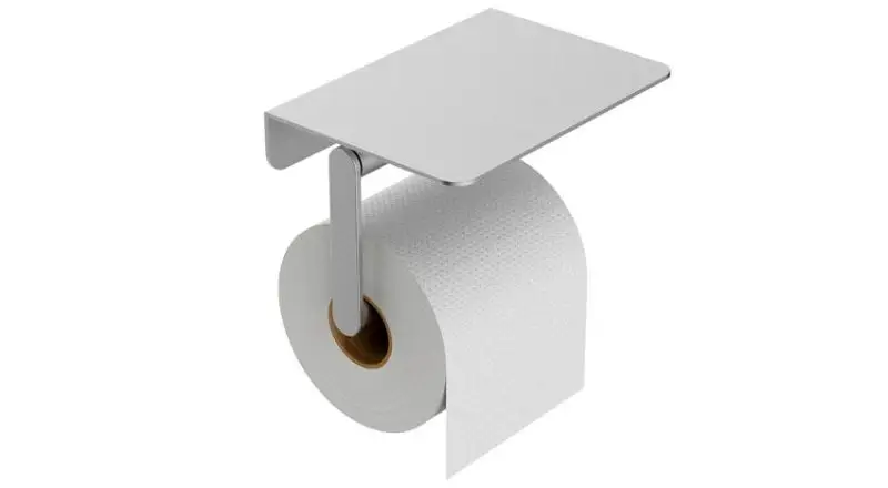 Voordeelprijs Alonzo toiletrolhouder met planchet RVS geborsteld