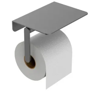 Alonzo toiletrolhouder met planchet gunmetal Fabrieksprijs