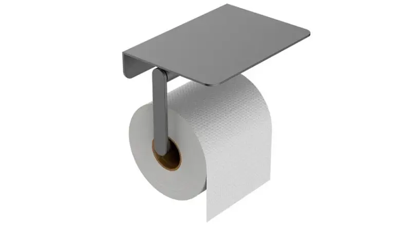 Alonzo toiletrolhouder met planchet gunmetal Fabrieksprijs