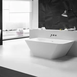 Wiesbaden Inge Solid surface half vrijstaand bad 180x84x57 cm mat wit Favoriet