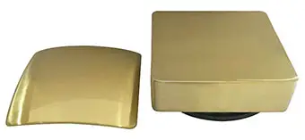Gratis Retour Set knop/plug badoverloopcomb. +vulfunctie vierkant geborsteld messing