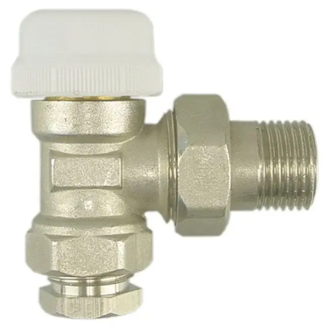 Goedkoop thermostatisch ventiel zonder knop 1/2 haaks+adaptor