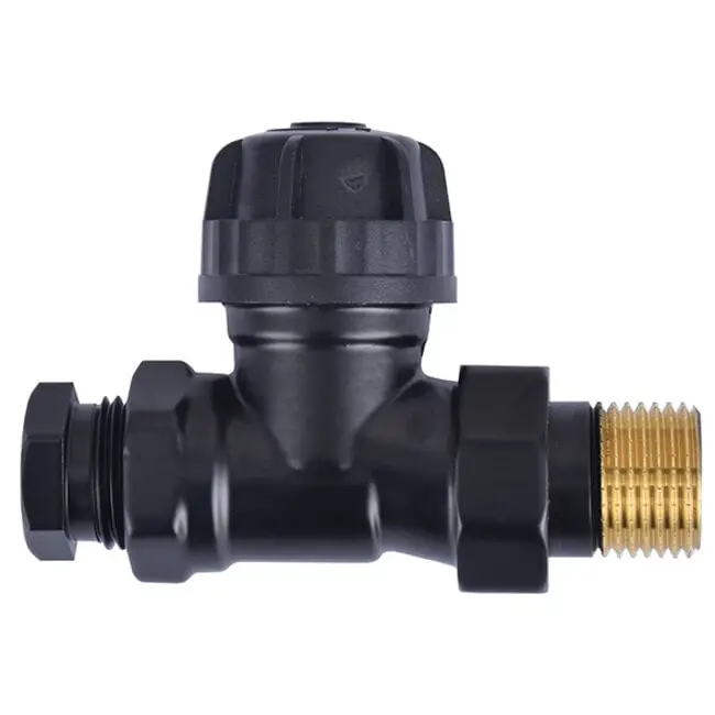 thermostatisch ventiel zonder knop 1/2 recht+adaptor mat-zwart Gecertificeerd