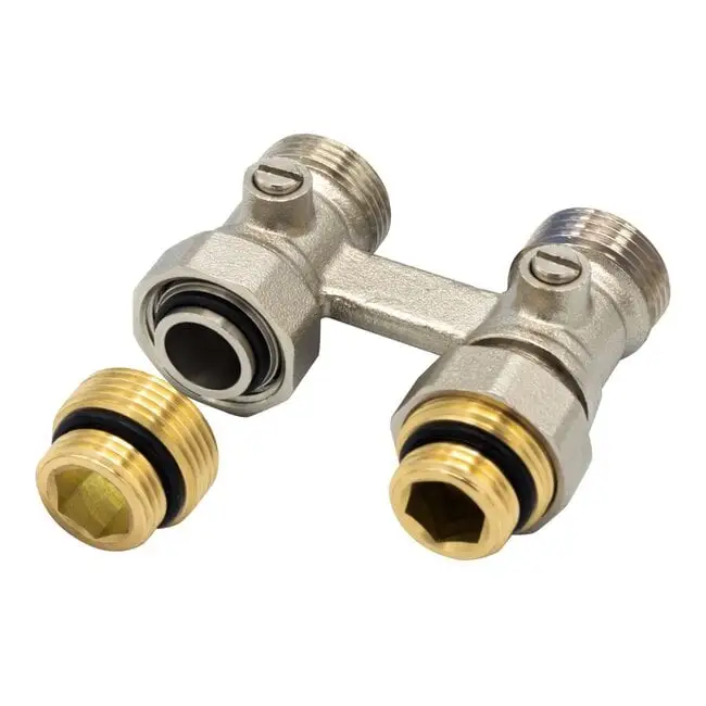 Op = Op Aansluitblok met Vloeraansluiting 3/4 EK 1/2 MM