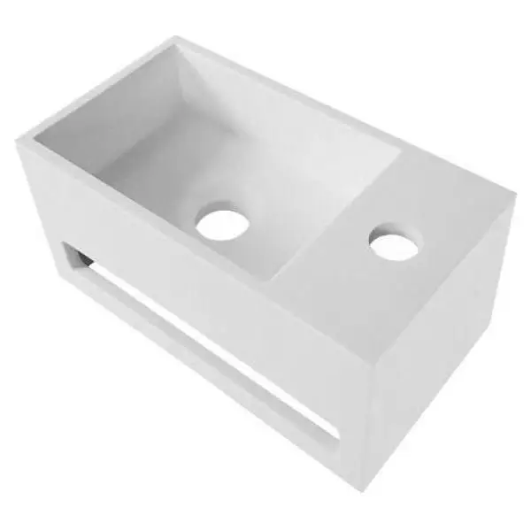 Nu Kopen Solid Surface wastafel met handdoekhouder rechts