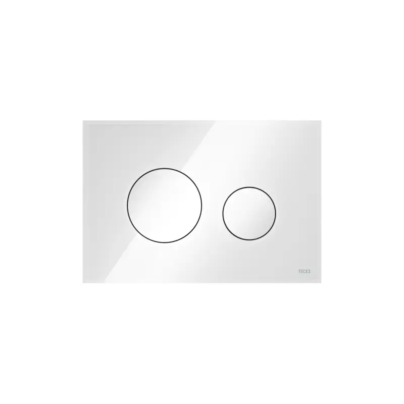Teceloop wc-bedieningsplaat van glas voor duospoeltechniek, wit, toetsen wit Voordeelprijs