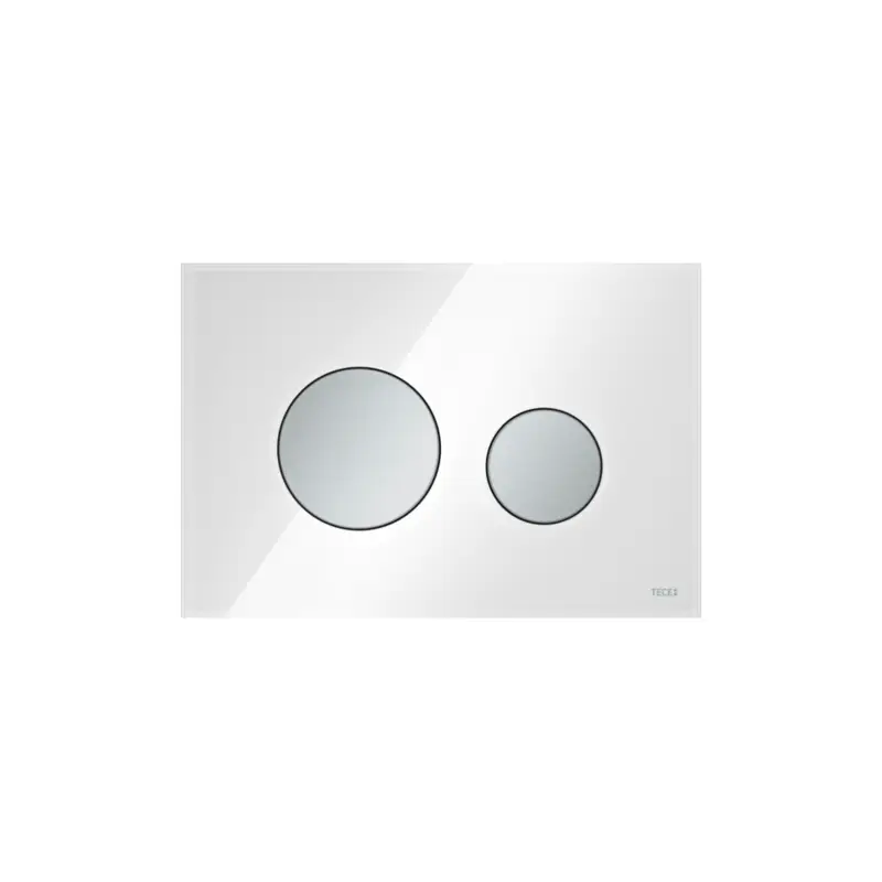 Teceloop wc-bedieningsplaat van glas voor duospoeltechniek, wit, toetsen mat chroom Nu Kopen