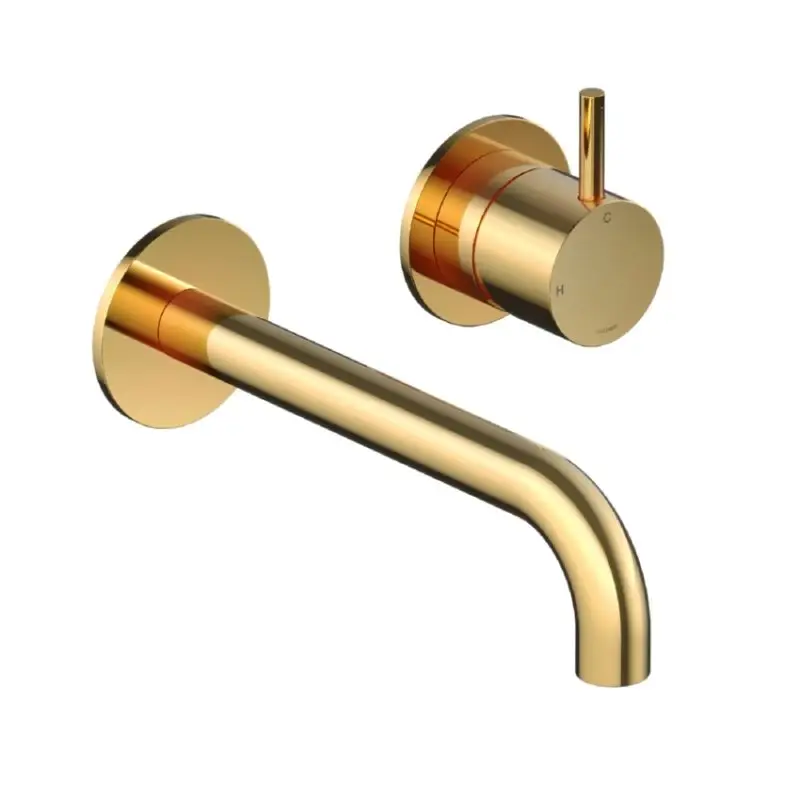 Shop Nu Afbouwdeel – Inbouw wastafelmengkraan met 3 + 3 inbouwsysteem en 18 cm uitloop NBP PVD CB005EXT18NBP