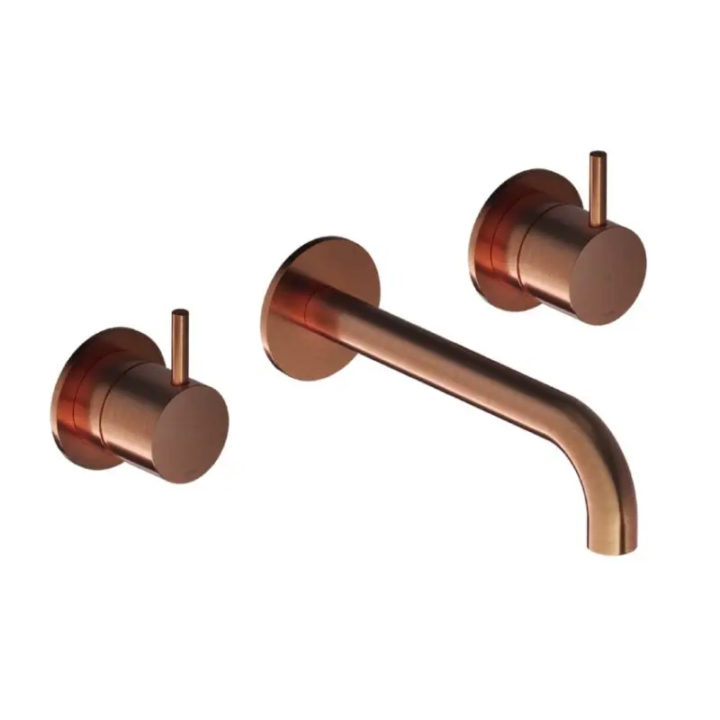 Bestseller Afbouwdeel – Inbouw wastafelmengkraan 3 gats met inbouwbrug en 18 cm uitloop BCP PVD CB005TEXT18BCP