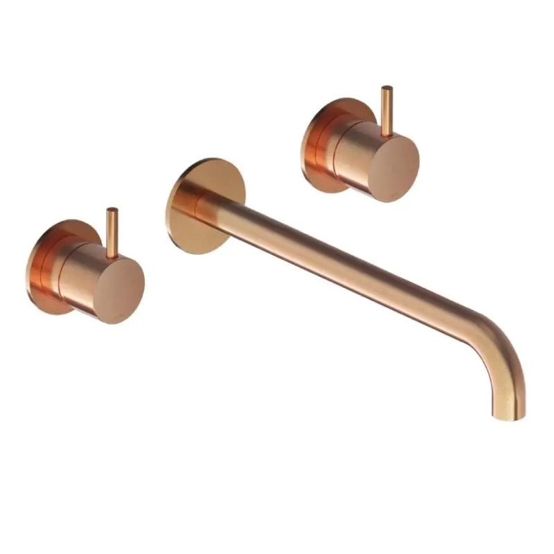 Must-Have Afbouwdeel – Inbouw wastafelmengkraan 3 gats met inbouwbrug en 25 cm uitloop BC – Living Colours vormen een Poetsbaar patina CB005TEXT25BC