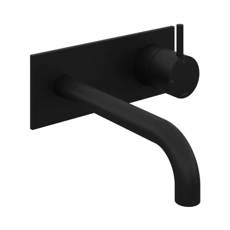 Afbouwdeel – Inbouw wastafelmengkraan met achterplaat en 3 + 3 inbouwsysteem en 18 cm uitloop BL CB006EXT18BL Gratis Retour