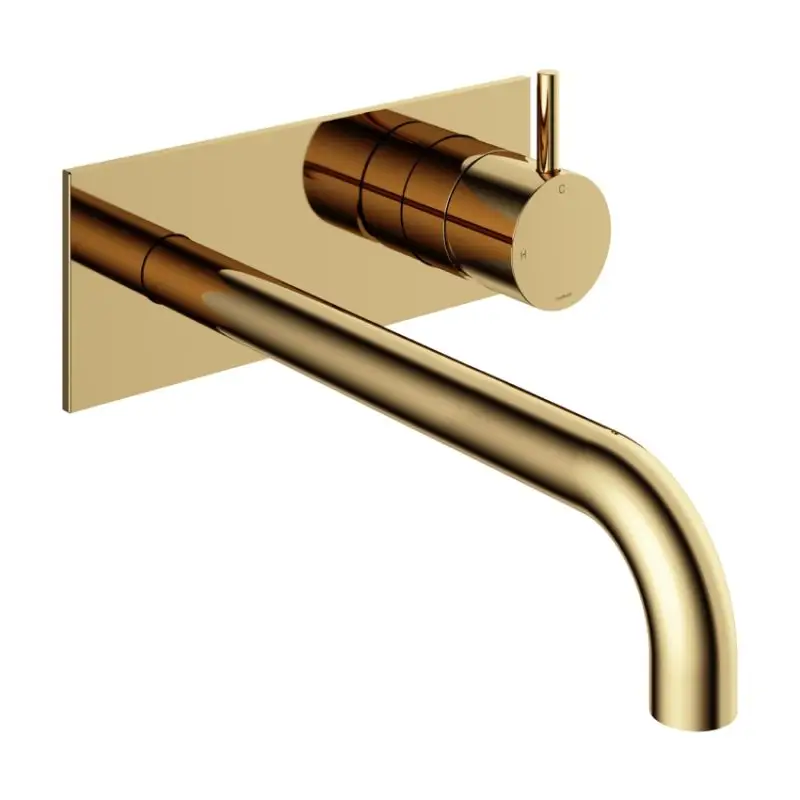 Afbouwdeel – Inbouw wastafelmengkraan met achterplaat en 3 + 3 inbouwsysteem en 25 cm uitloop NB– Living Colours vormen een Poetsbaar patina CB006EXT25NB Laatste Versie
