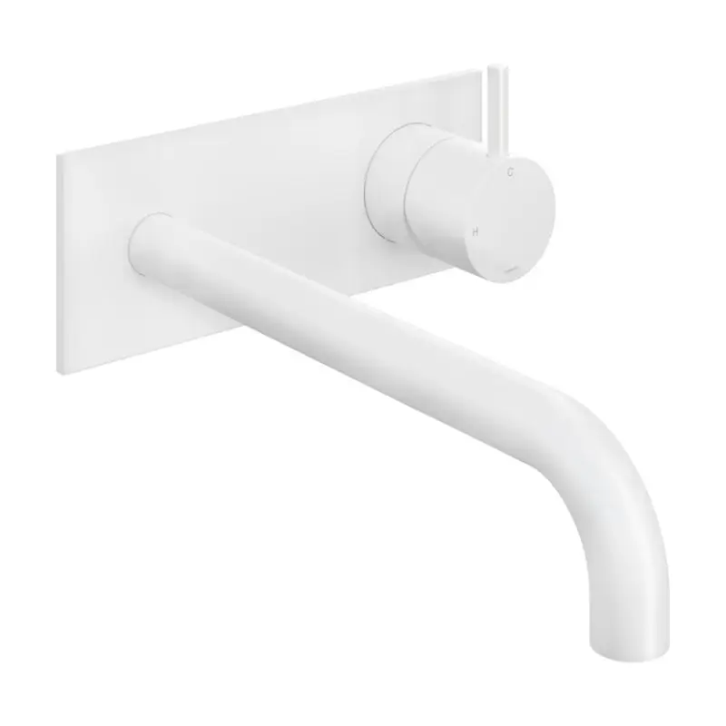 Afbouwdeel – Inbouw wastafelmengkraan met achterplaat en 3 + 3 inbouwsysteem en 25 cm uitloop WH CB006EXT25WH Fabrieksprijs