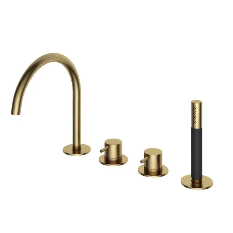 Exclusieve Aanbieding Hotbath Badrandcombinatie één hendel mengkraan met draaibare uitloop en 2-weg omstel BB – Living Colours vormen een Poetsbaar patina CB073BB