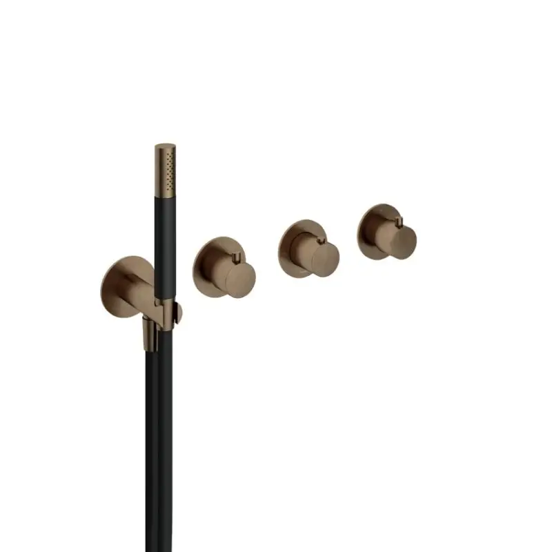 Beste Prijs Afbouwdeel – Inbouw bad/douche thermostaat met 2 stopkranen zonder uitloop AB – Living Colours vormen een Poetsbaar patina CB7071EXTAB