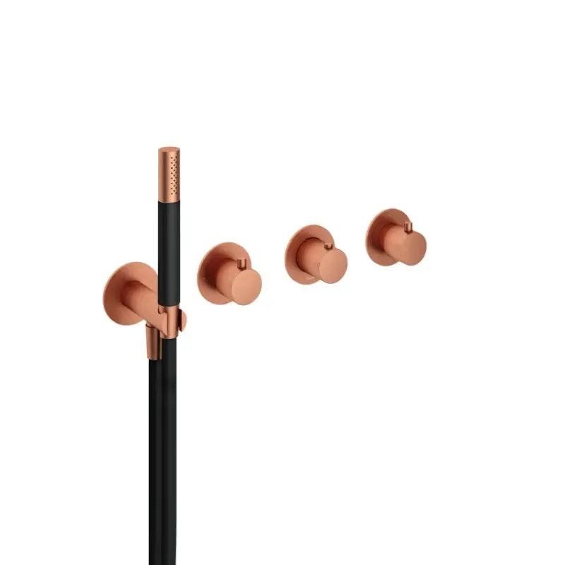 Afbouwdeel – Inbouw bad/douche thermostaat met 2 stopkranen zonder uitloop BC – Living Colours vormen een Poetsbaar patina CB7071EXTBC Op = Op