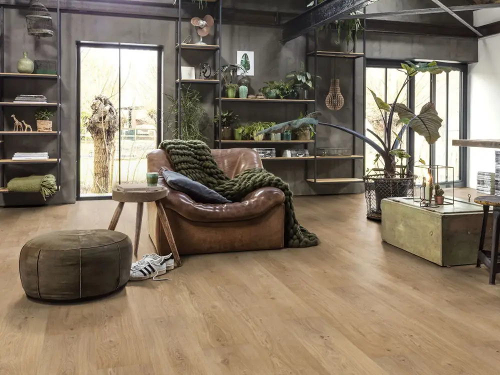 Floorify Lange planken Cognac F019T - klik PVC Flitsaanbieding