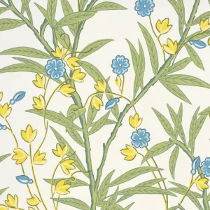 Little Greene Bamboo Floral - Blue Verditer Flitsaanbieding