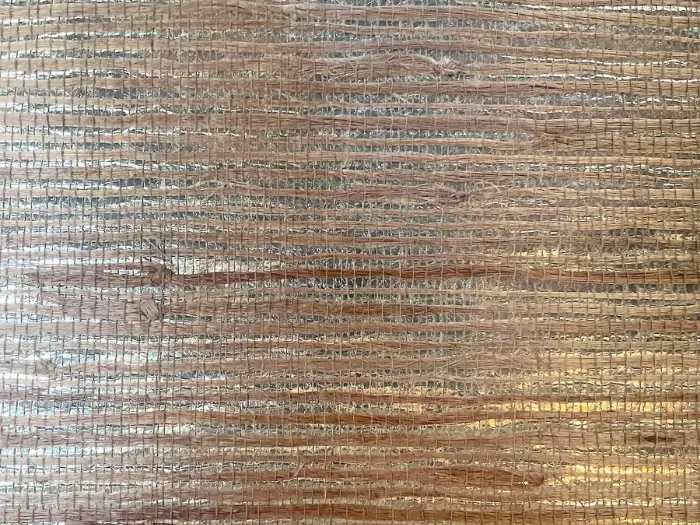 Rechtstreeks Van De Fabrikant Catchii jute behang Taupe Zilver Metallic - J003