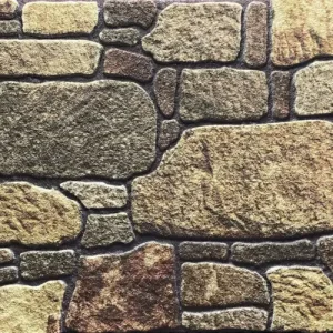 Populair Stenen Muur 3D Wandpaneel EPS Middeleeuwse Stenen Muur Bruin