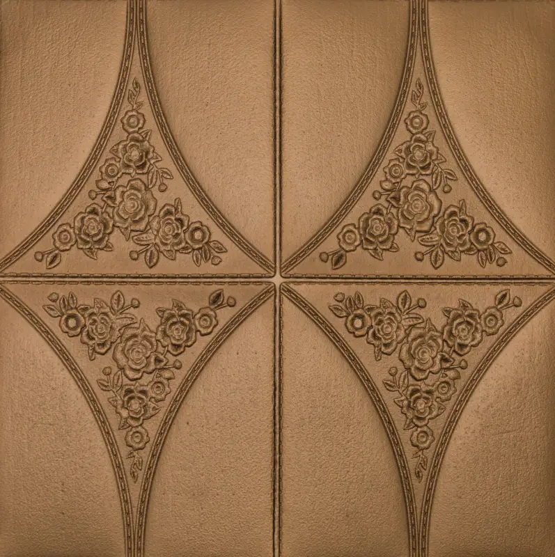 Koopje Budget Zelfklevende Foam Lederlook wandbekleding Rome Brons 60x60cm LTW13