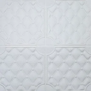 Budget Zelfklevende Foam Lederlook wandbekleding Wit Driehoek 60x60cm LTW03 Lage Prijs