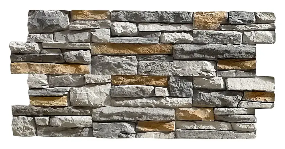 Rechtstreeks Van De Fabrikant Baksteenstrip 3D Wandpaneel Naadloos XL PU Ardesia Ombra Goud Grijs