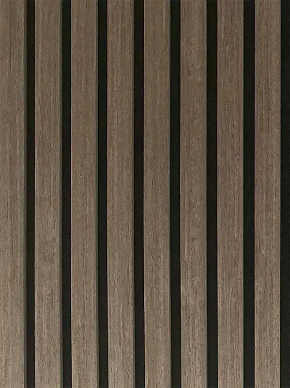 Akoestisch Paneel Hout Donker Gerookt Japandi Walnoot Bruin met Zwart Vilt Weekendaanbieding