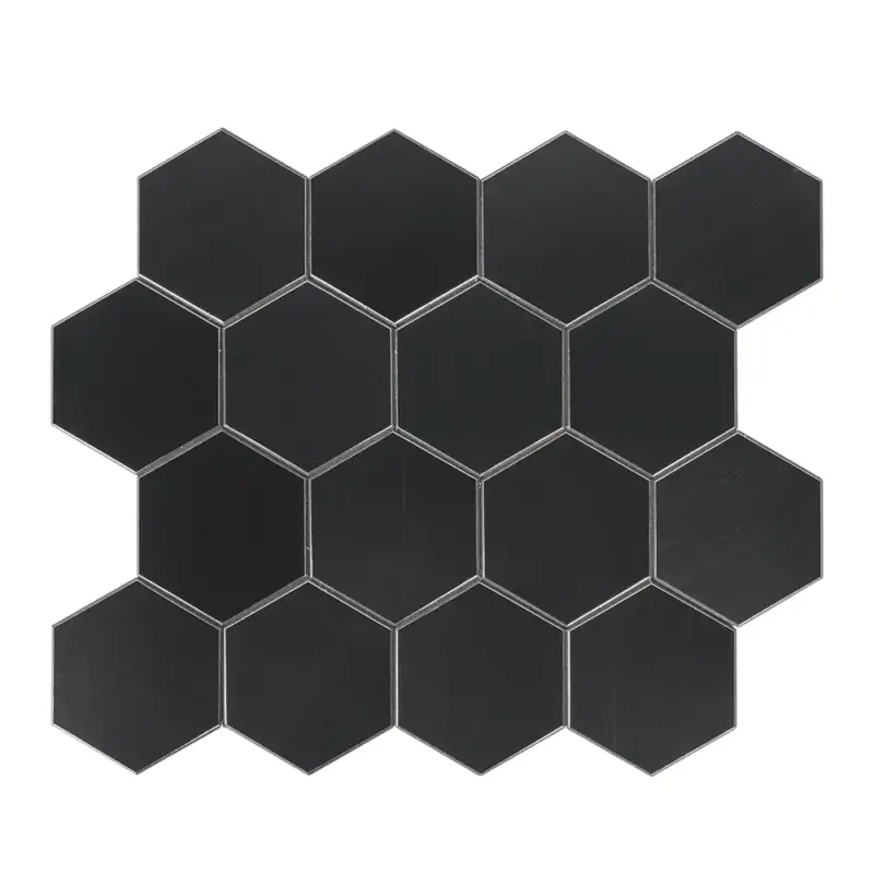 Zelfklevende Mozaïek Steenstrip Hexagon Geborsteld Mat Zwart Betaalbaar