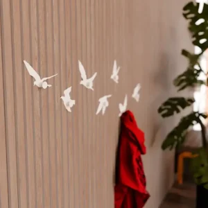 Nieuw Aku WallClip Aviary Vogels met Wandknoppen Wit - Set van 7